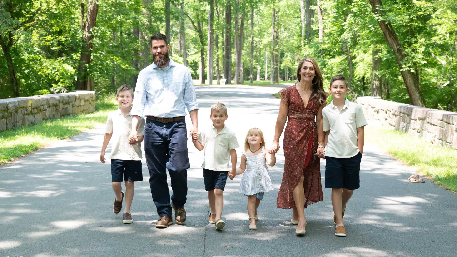 Ryan Mehaffey and his family walking together